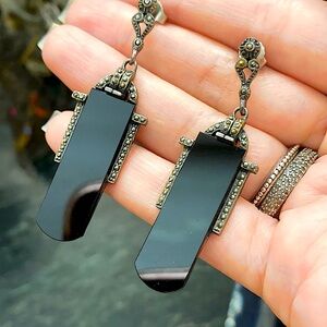 925 italy Marcasite vintage earrings